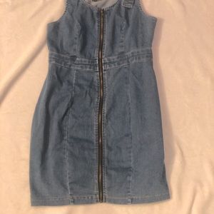 Denim zip up dress (new)